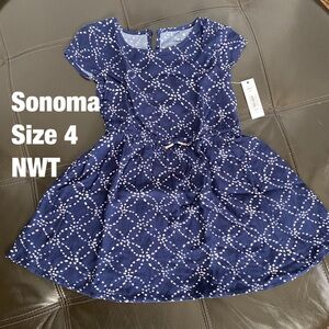Sonoma Girls Navy Blue Dress Size 4 NWT